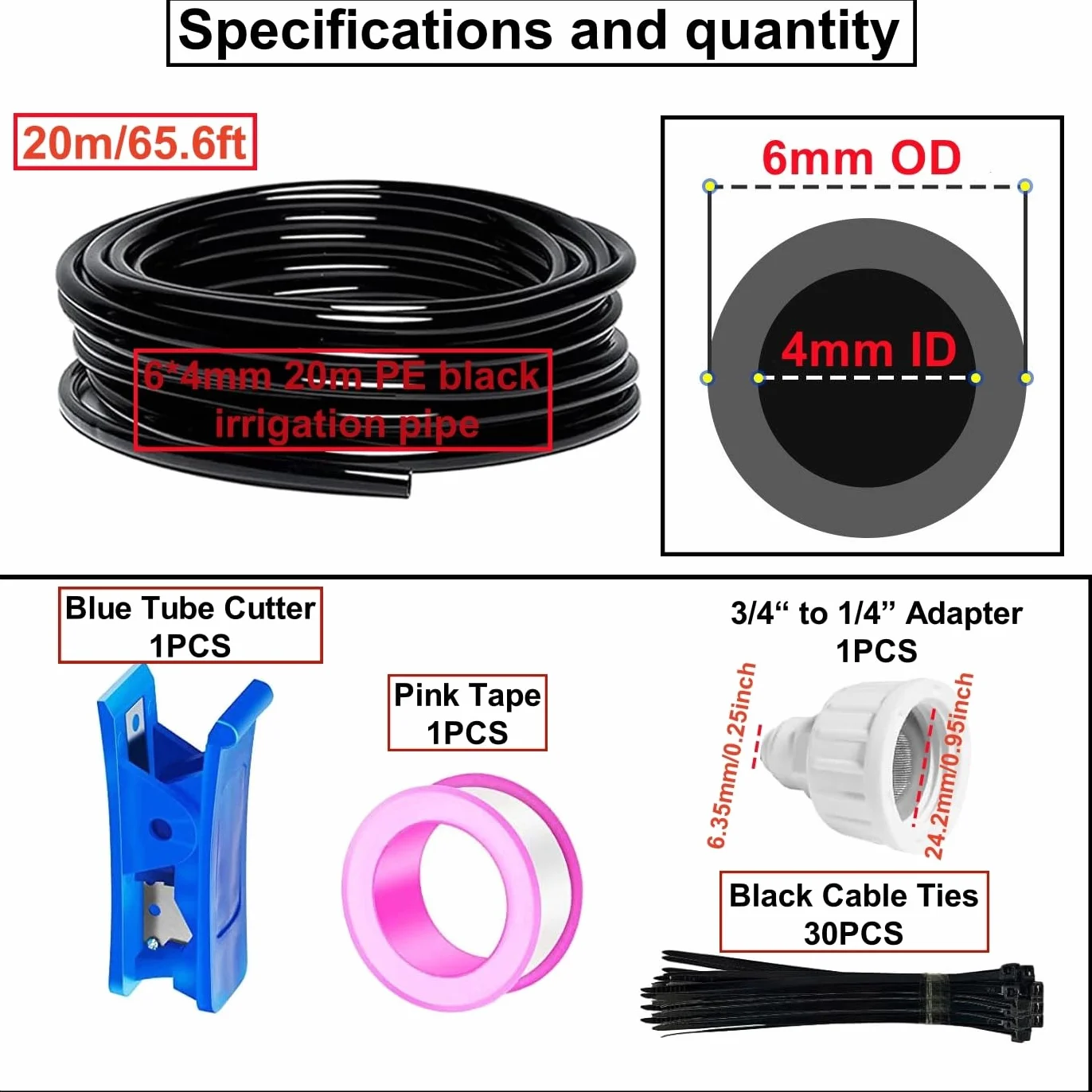 Système de brumisation pour terrasse extérieure 20m 6mm 15 buses T Noir