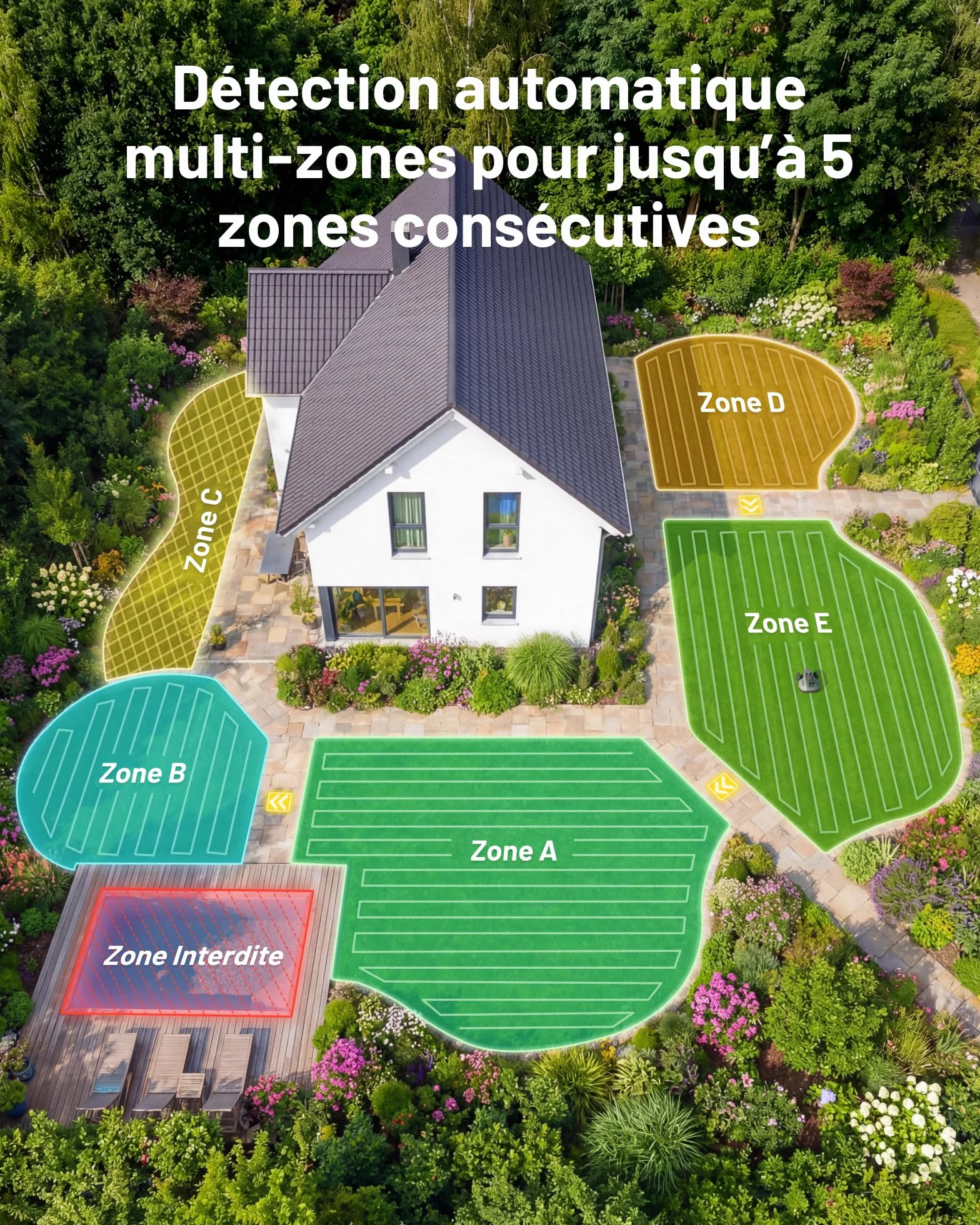 MAMMOTION YUKA Mini 2 500 Robot Tondeuse, 3 Jeux Lames, 500m², Zéro Perte Signal, AI Trois Caméras