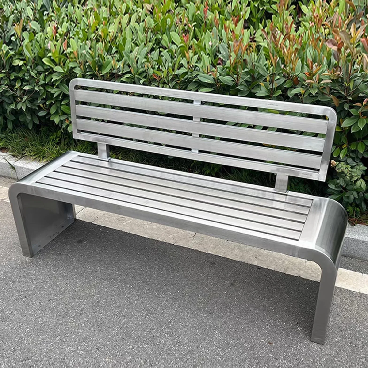 Banc de Jardin 2-3 Places, Banc d'extérieur en Acier Inoxydable avec dossiers, 150cm