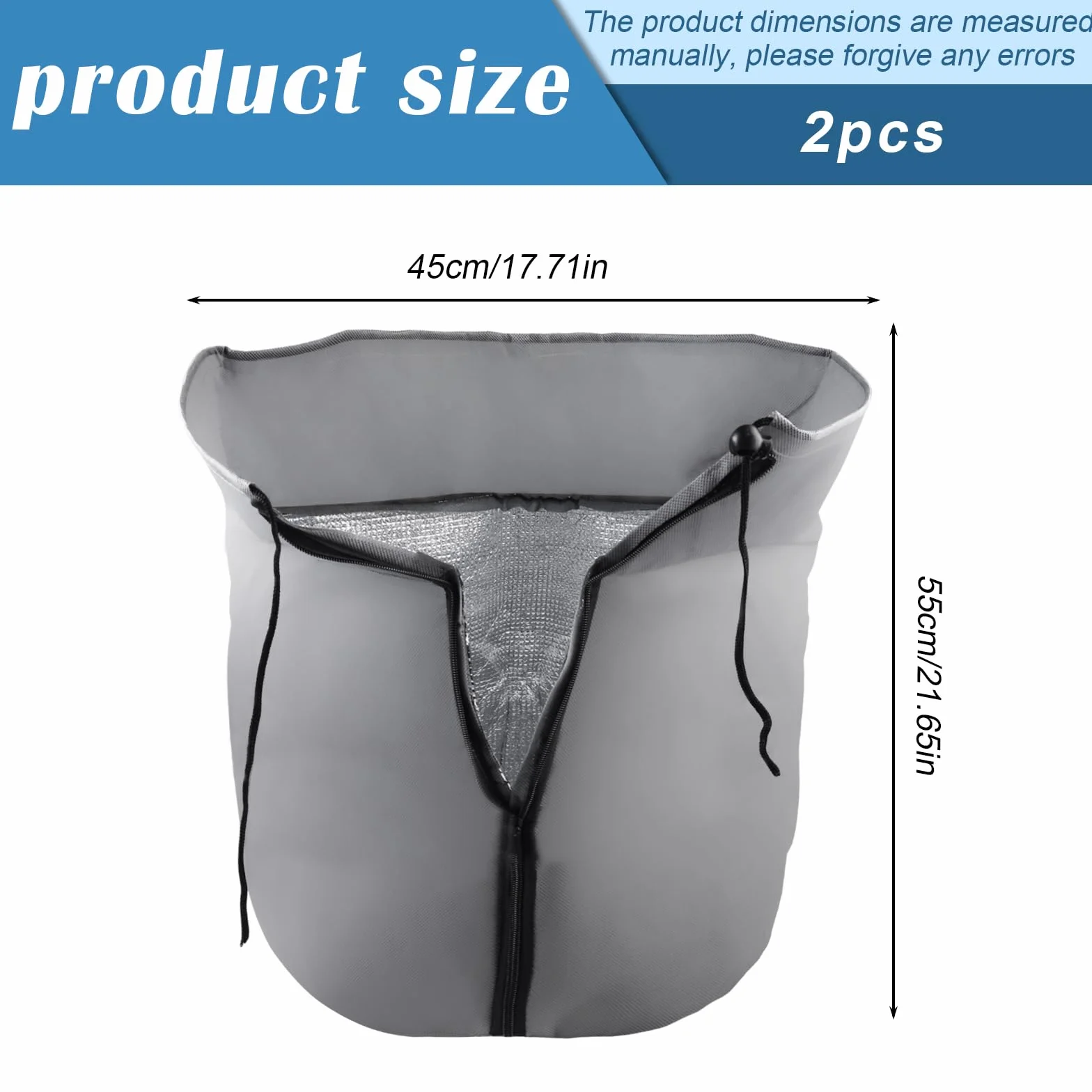 Protection thermique pour plantes 2 pièces 35x40 cm Pots de protection hivernale avec cordon de serrage et fermeture éclair