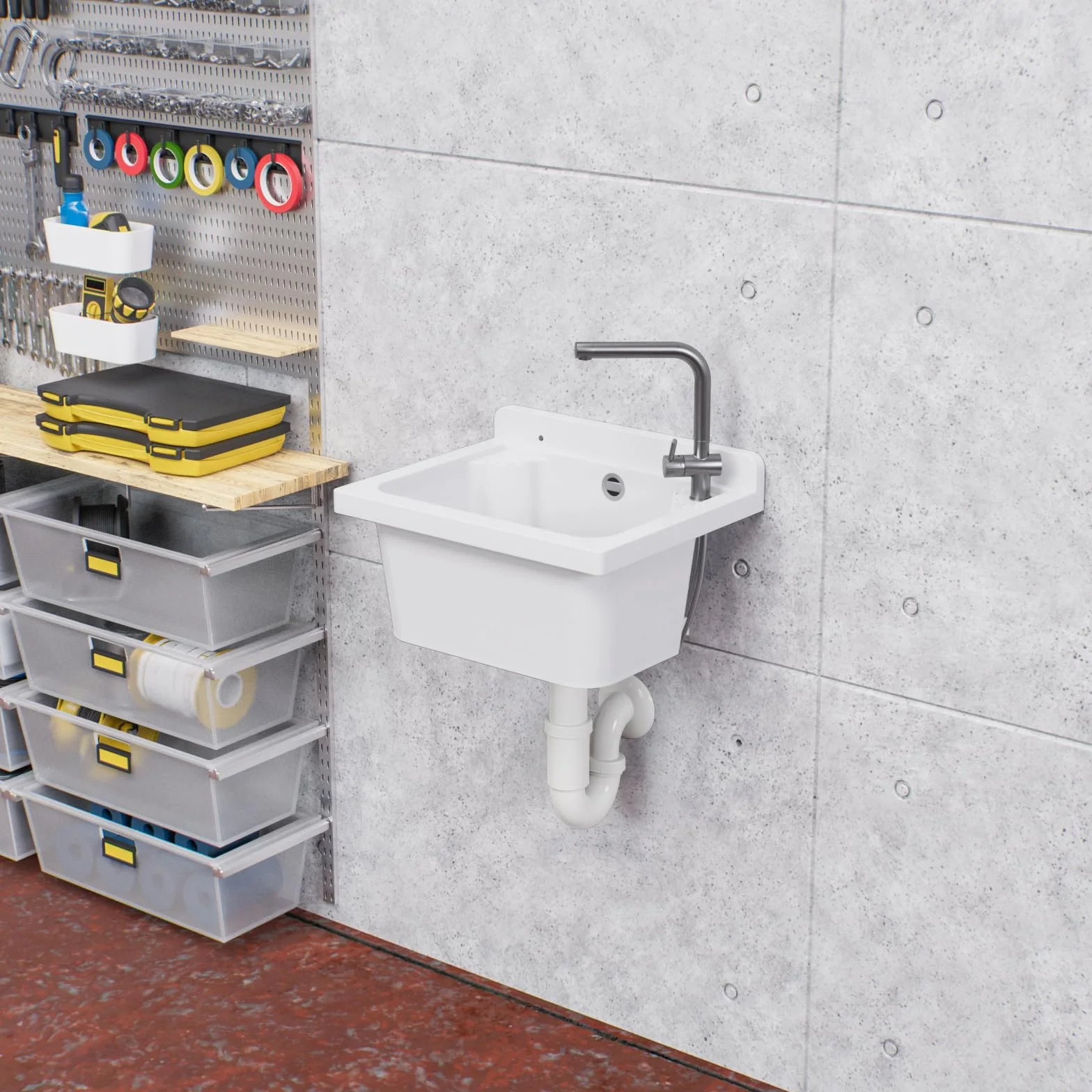 Bassin de vidange Évier Lavabo pour extérieur Jardin 4 couleurs Blanc