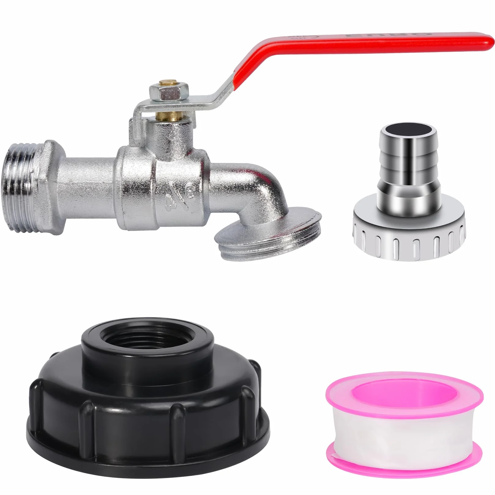 Robinet Cuve IBC 1000L Raccord Filetage 3/4" Connecteur Eau de Pluie avec Adaptateur S60x6
