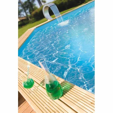 Liner pour piscine bois hexagonale 4,10 x h1,20m bleu