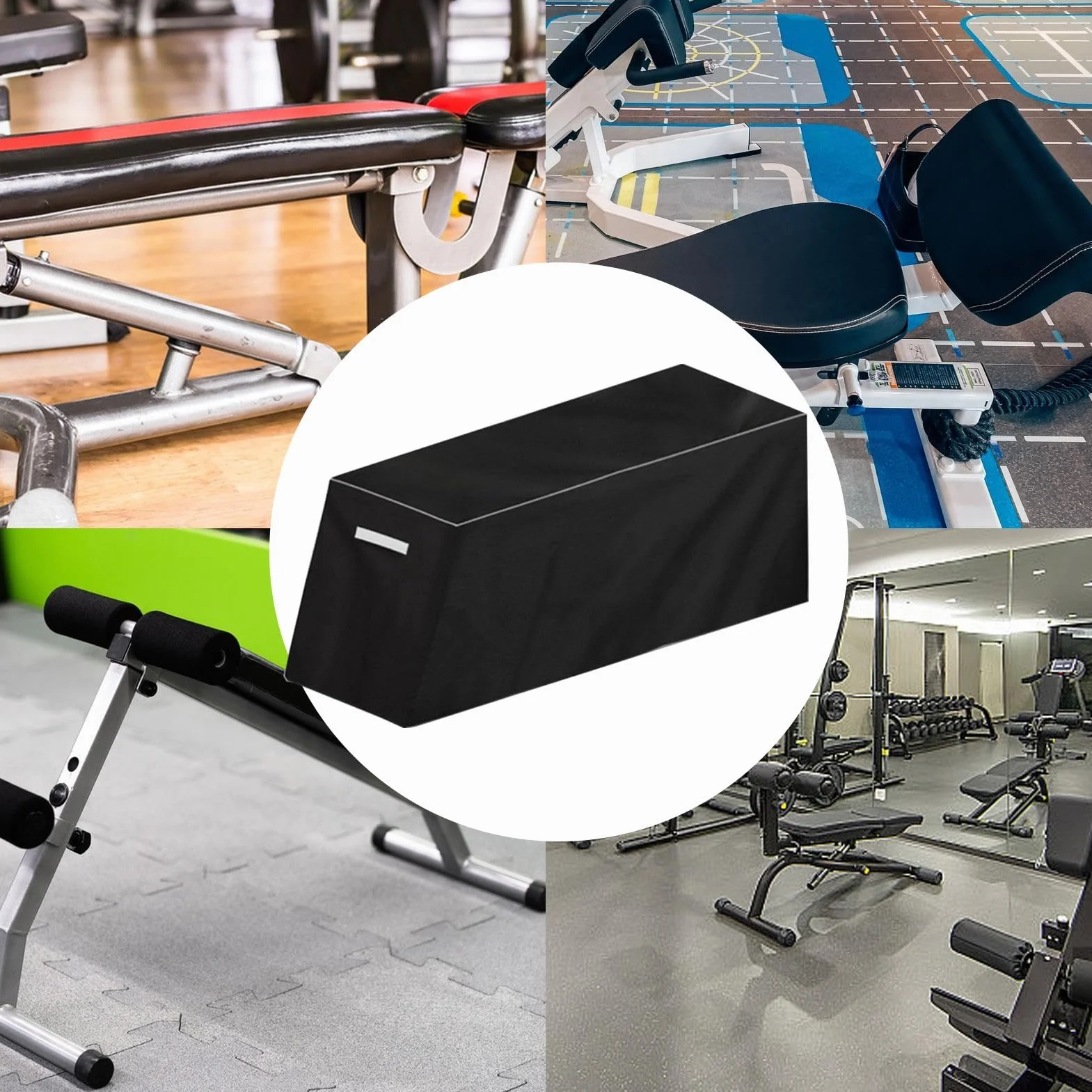 Housse De Banc De Musculation Oxford Robuste Anti-poussière Protection Extérieure