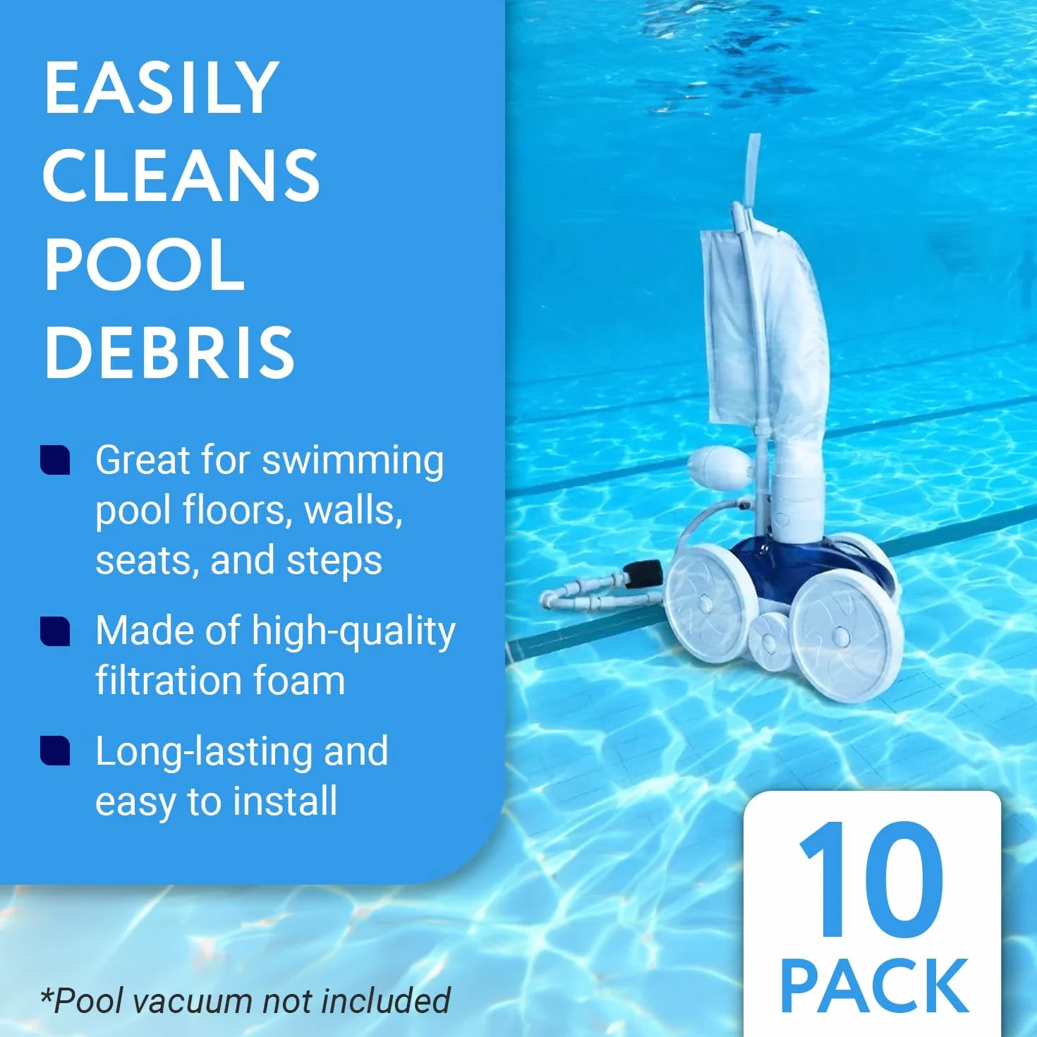 Polaris Tail Scrubber Remplacement pour Queue de Tuyau de Nettoyeur de Piscine Vac-Sweep - Convient aux 180, 280, 360, 380, 480, 3900 Sport - Lot de 10