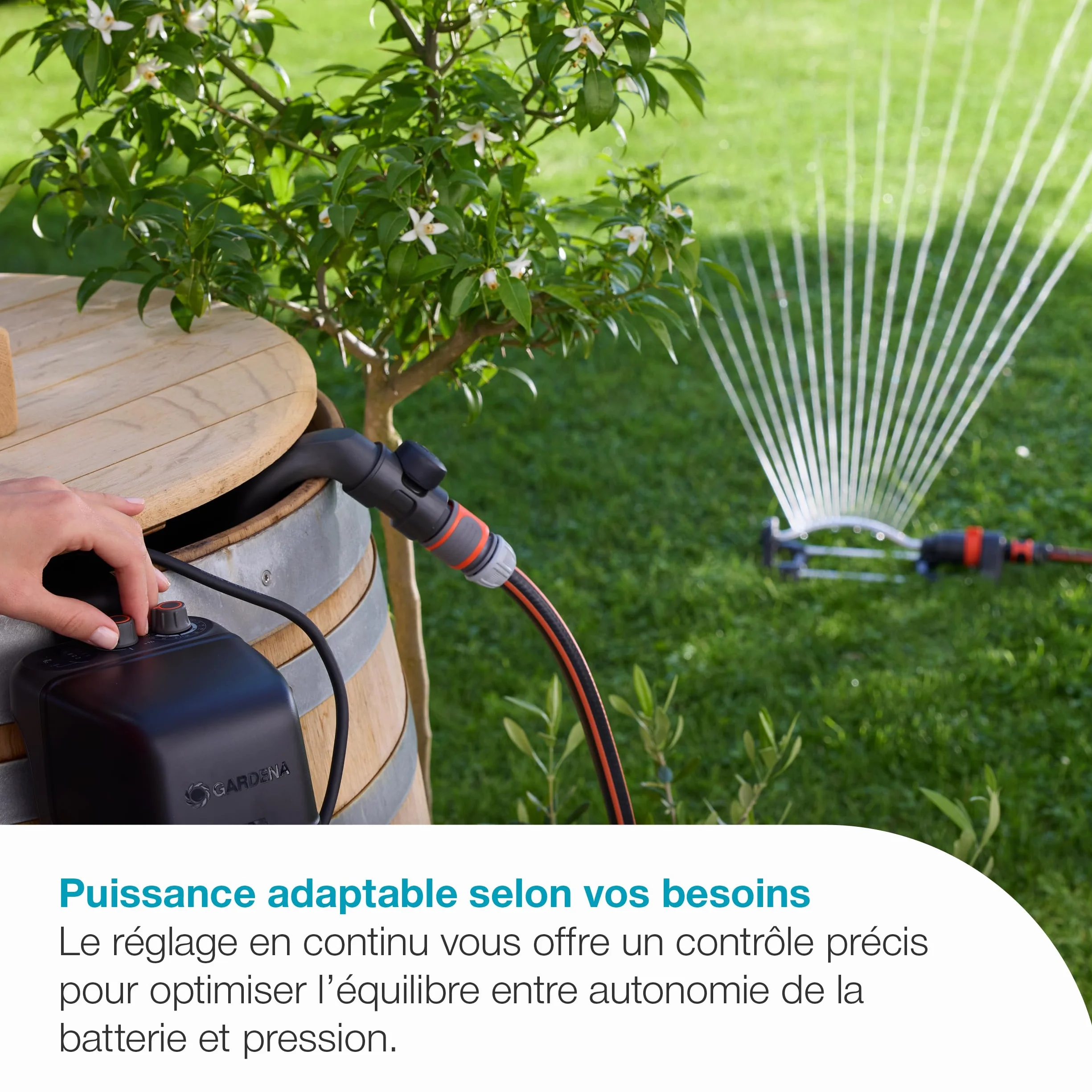 Gardena Pompe pour collecteur d'eau de pluie 2600 Comfort 18V P4A - sans chargeur ni batterie: Programmation de l'arrosage, Fonction minuterie, S’adapte à votre réservoir d’eau (14604-55)