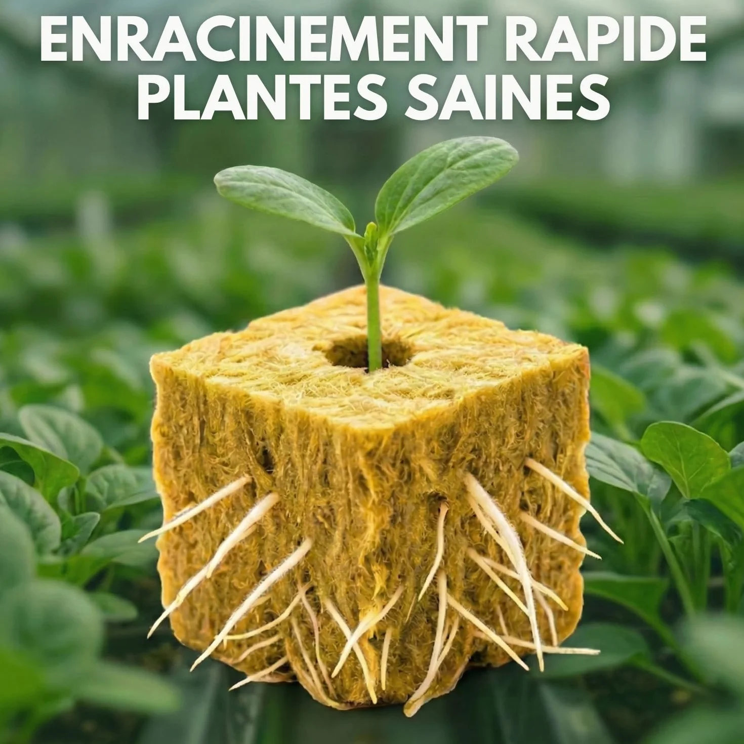 Cubes de Laine de Roche Hydroponique (2,5cm) Lot de 100 pour Germination et Bouturage, Substrat Aéré pour Semis
