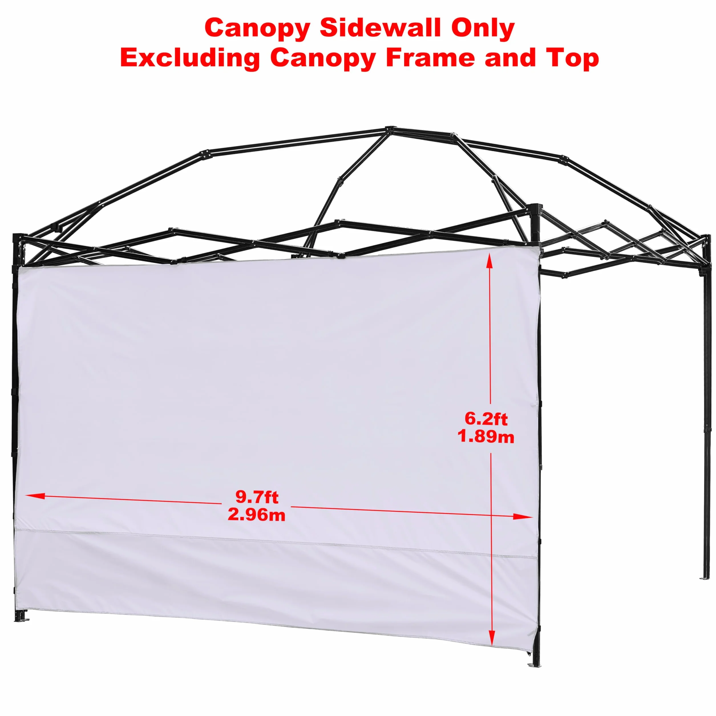 NINAT Parois Latérales Panneau latéral 3 x 3 m Gazebo Tonnelle Tente de Jardin Protéger Pluie Vent Soleil