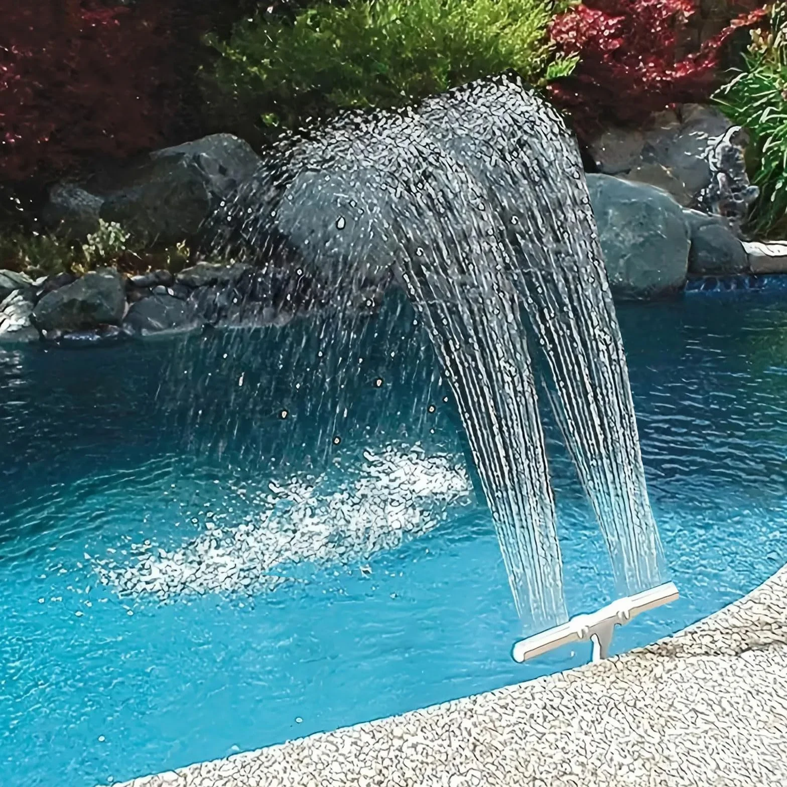 Fontaine de Piscine à Double Jet d'Arrosage Cascade Pulvérisateur avec Adaptateur