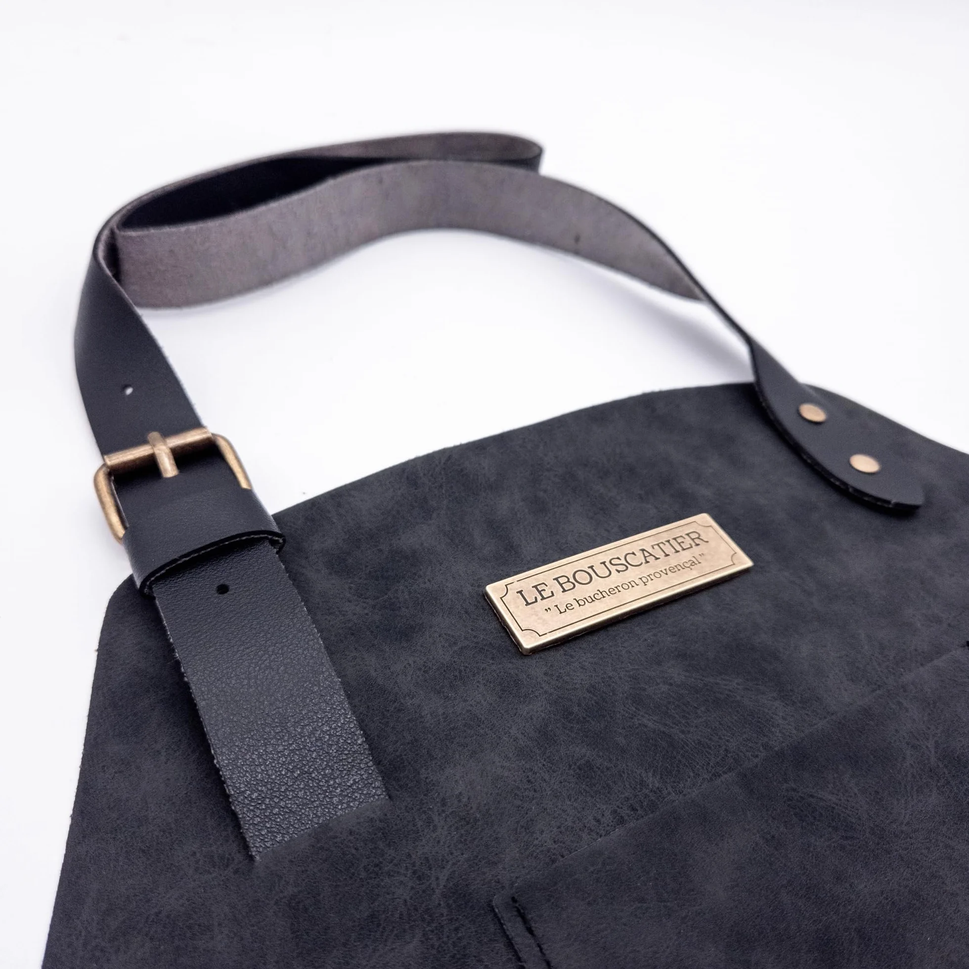 Le Bouscatier Tablier cuisine en cuir réglable résistant léger pour barbecue plancha brasero grillades