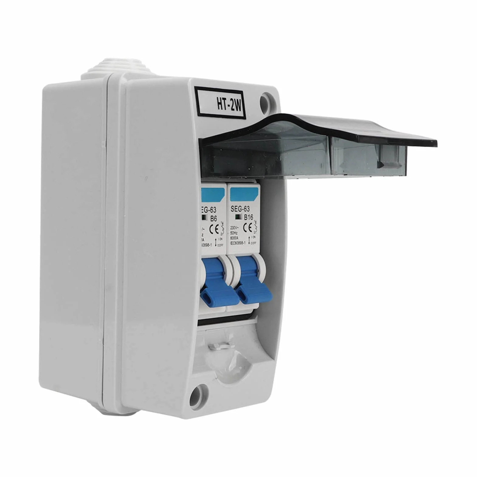 Disjoncteur Miniature MCB à 2 Pôles, Boîte de Distribution D'énergie 230V 6A 16A, Coque en Plastique Ignifuge 6000A, capacité de Rupture élevée