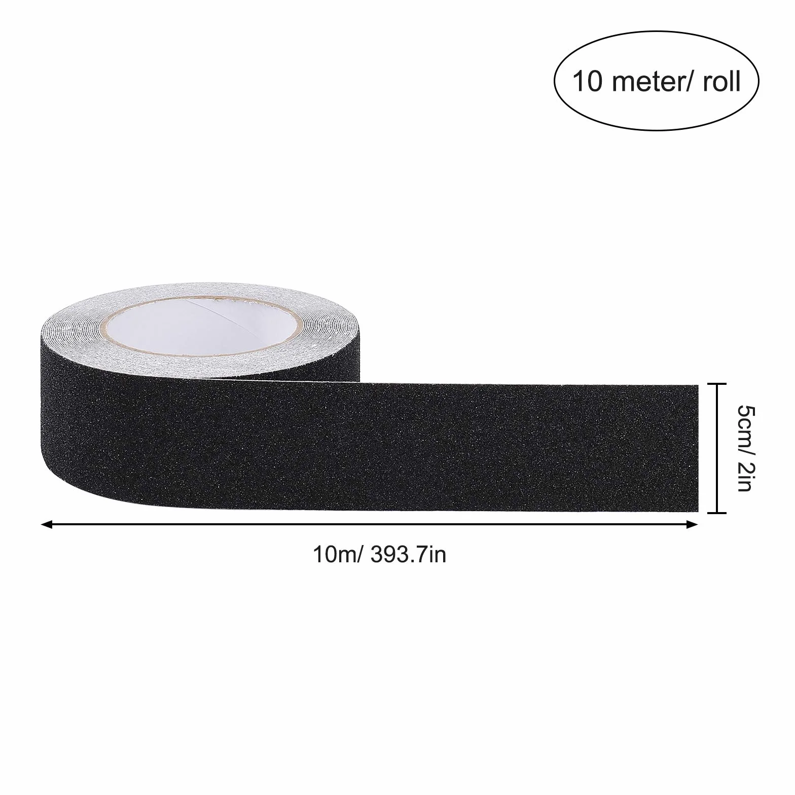 MaoXinTek Bande Antidérapante Adhésive pour Escaliers, Friction, Abrasif pour les Sécurité, Escabeau, Intérieur, Extérieur, Haute Traction, 5cm x 10m, Noir