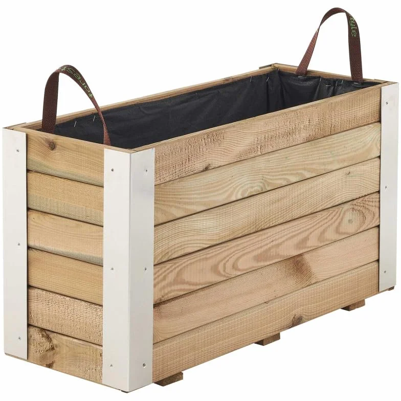 Bac à Fleurs Bambou 80x30xH43.5 cm 72 L pour Plantes Montantes