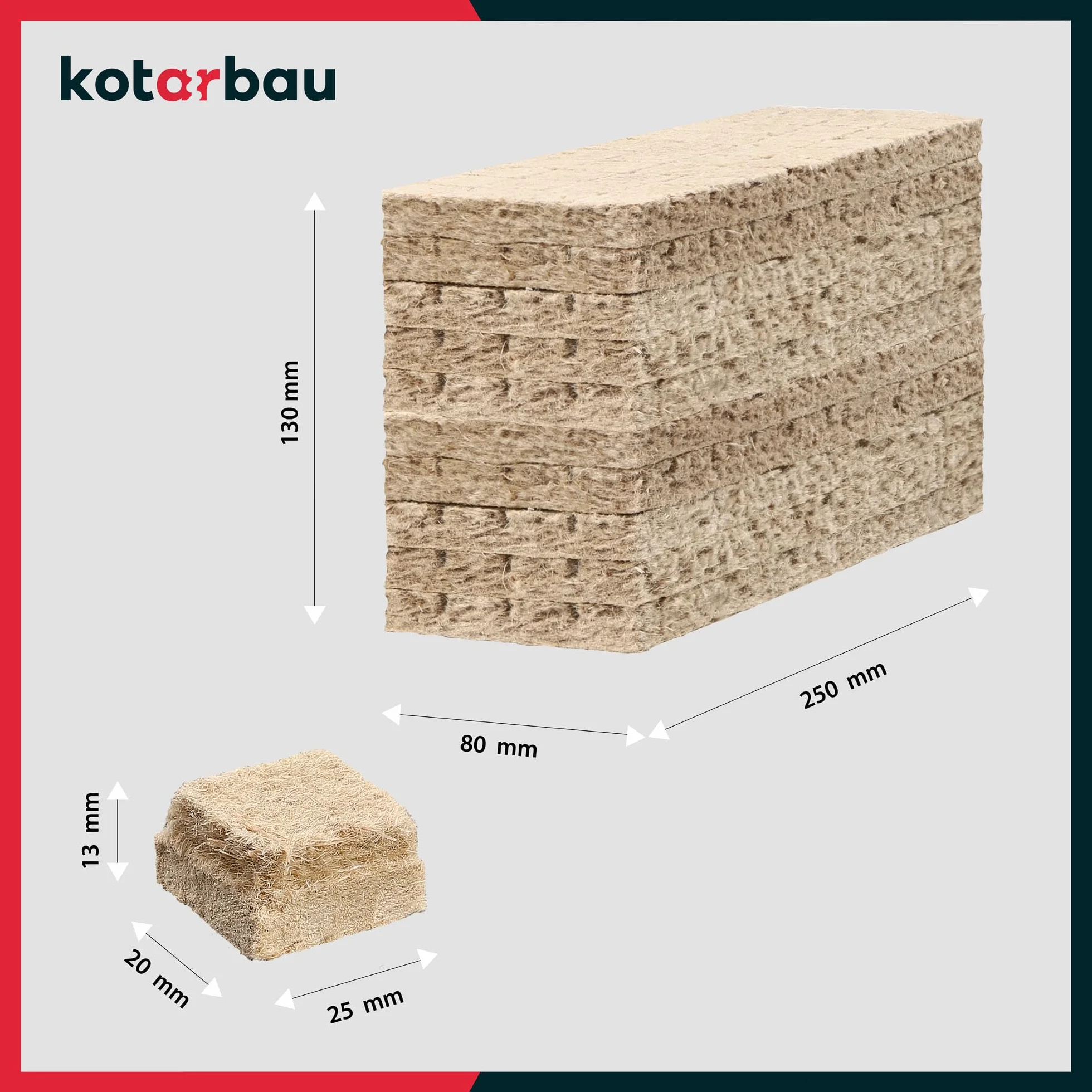 KOTARBAU® Lot de 400 Pièces Allume Feu Cube - Laine De Bois - 25 x 8 x 13 cm - Naturel
