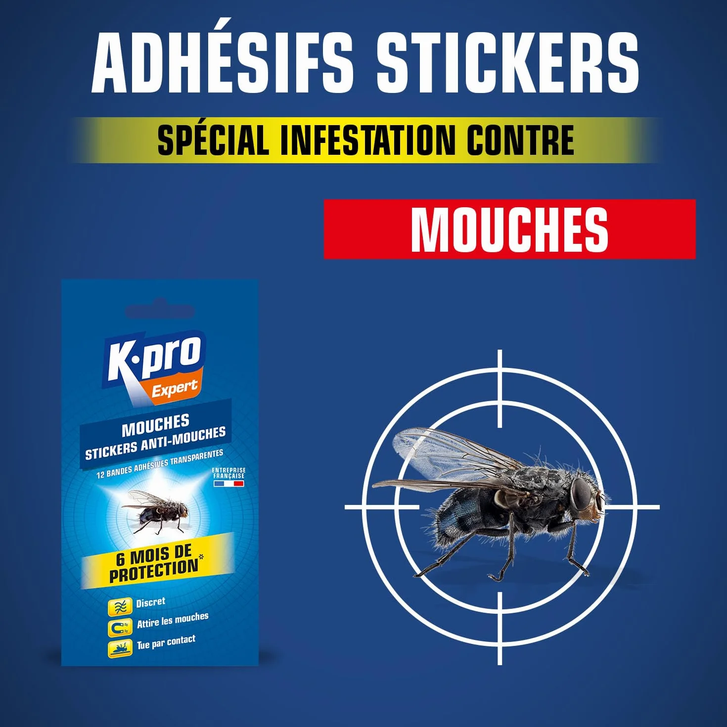 K.PRO Bandes anti-mouches transparentes lot 12, attire élimine mouches moucherons, efficace 6 mois intérieur