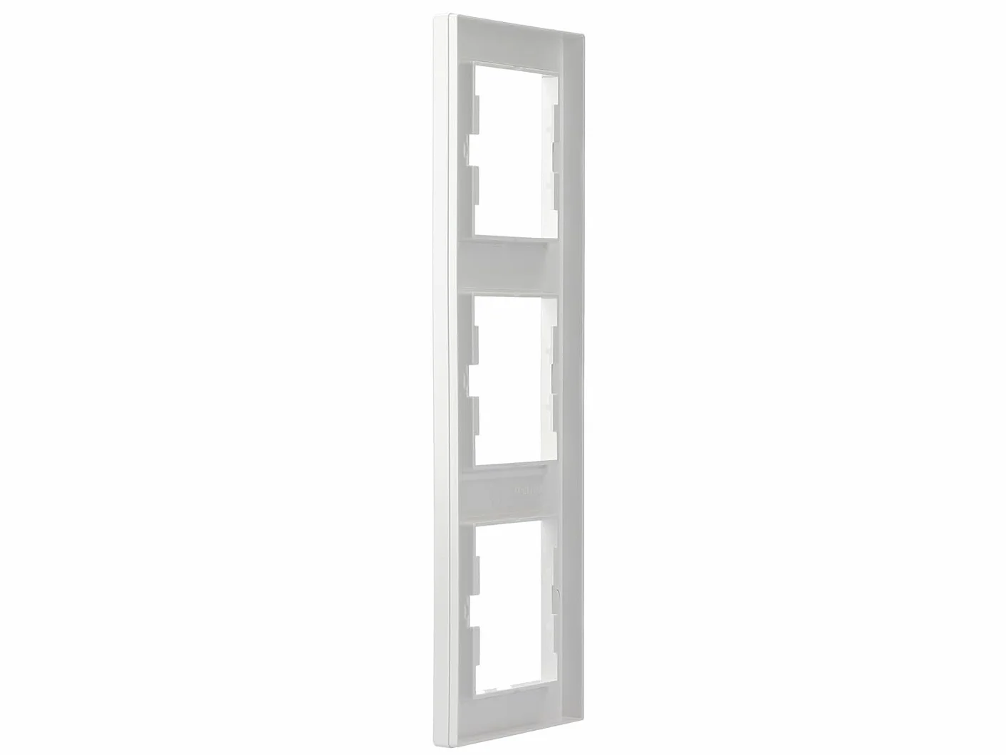 Schneider Electric Asfora EPH5810321D Cadre vertical pour prise et interrupteur, 3 prises, blanc, 1 pièce