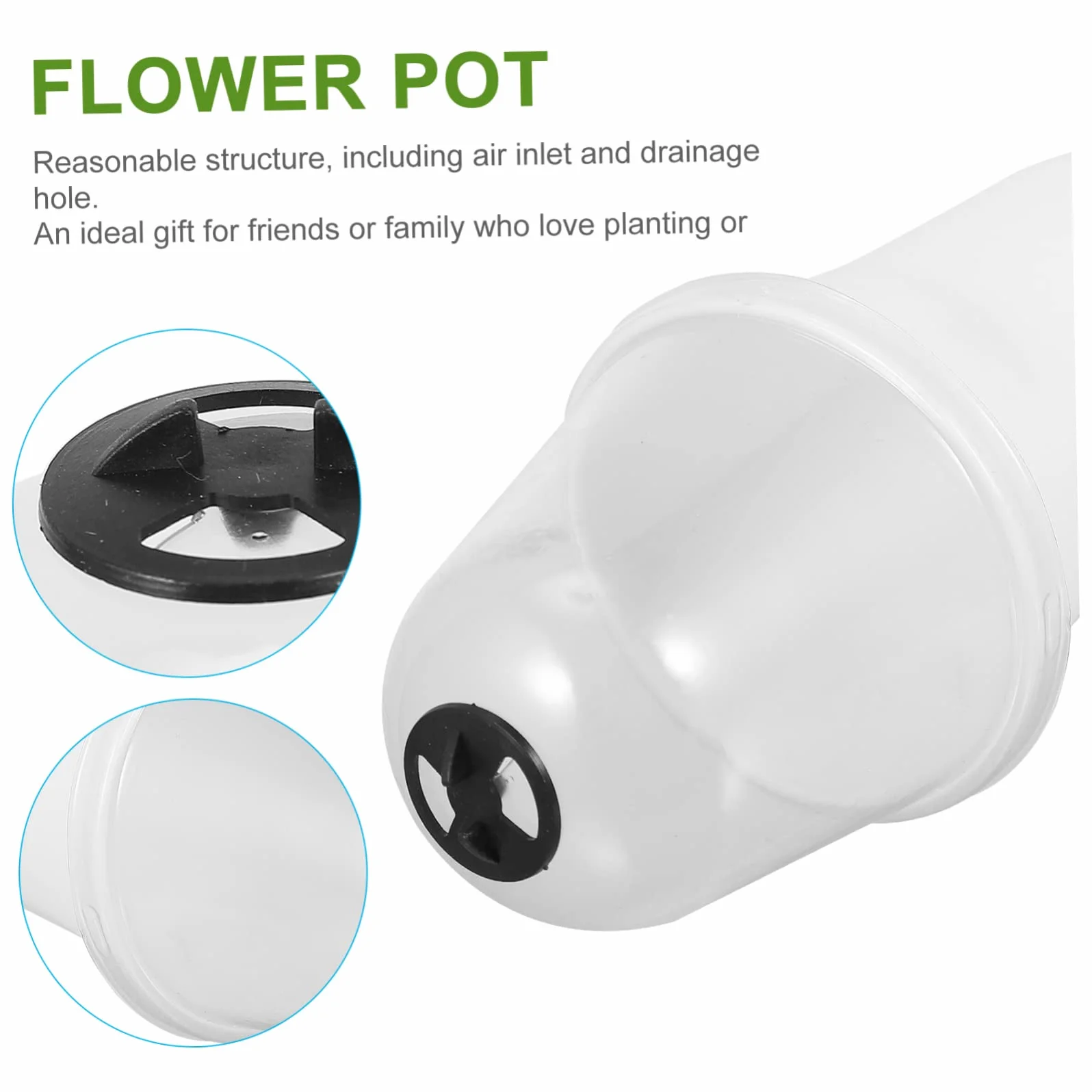 Lot de Pots de Fleurs Plastique avec Couvercle pour Plantes Succulentes Jardinière Intérieur Extérieur