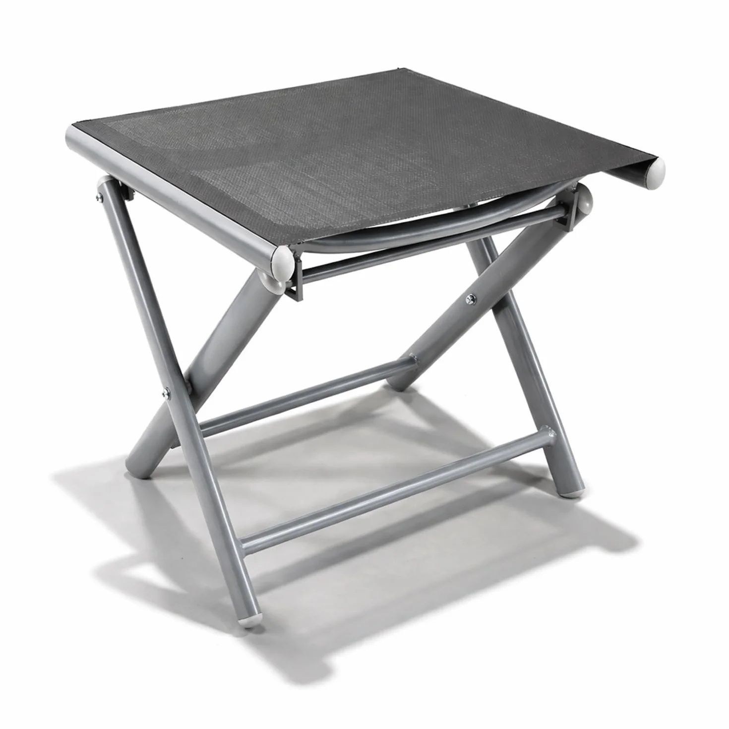 Mojawo Repose-pieds de jardin Pliable Tabouret pliant Aluminium résistant aux intempéries Anthracite/noir