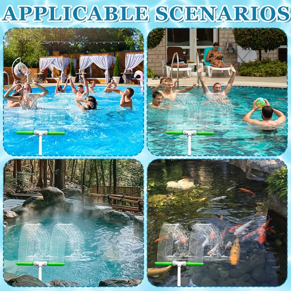 Fontaine à cascade de piscine Po-ol 360° double avec adaptateur pour piscine et spa