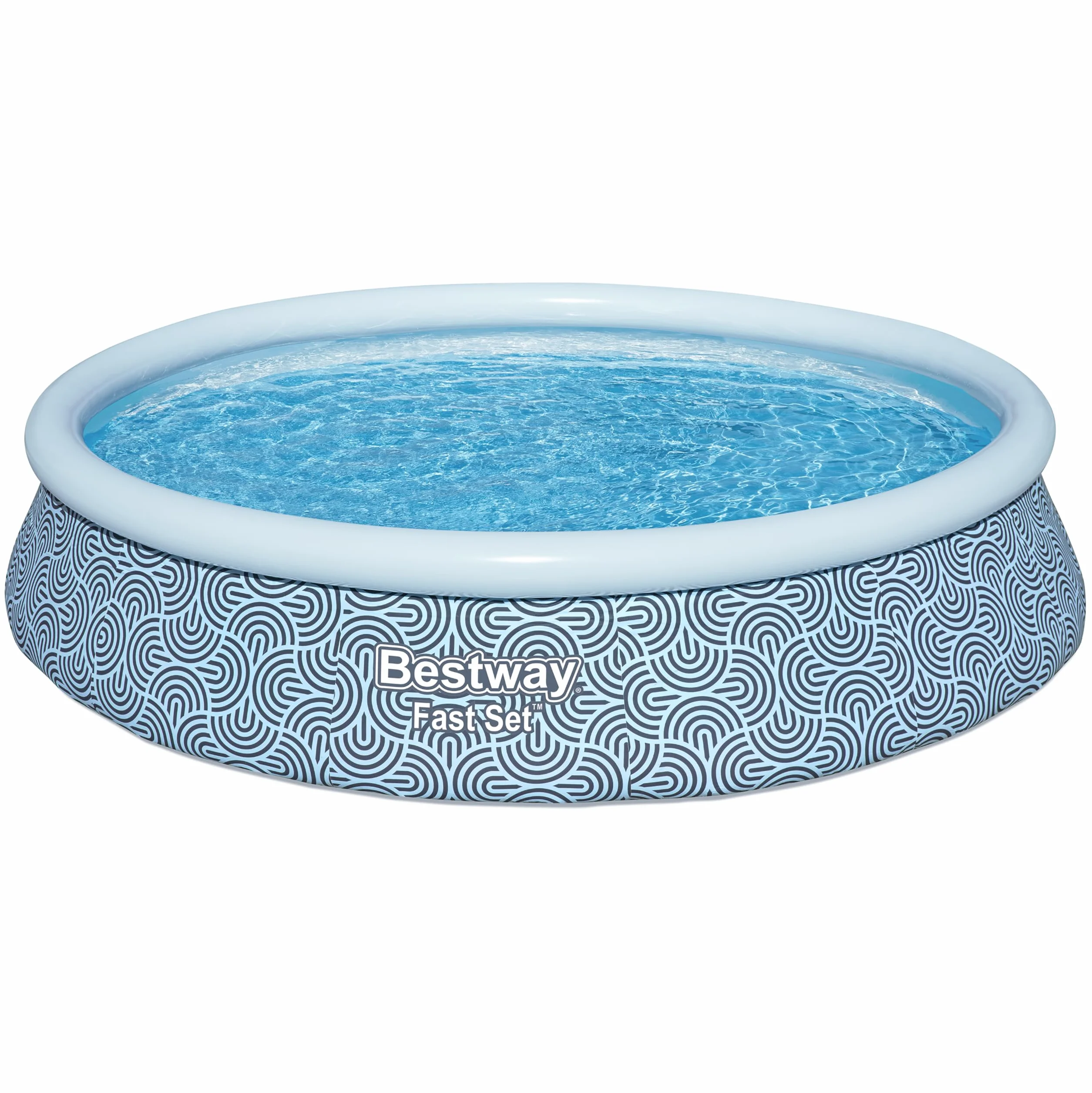 Bestway Kit Piscine Gonflable Ronde Fast Set 396 cm x 396 cm x 84 cm Gris