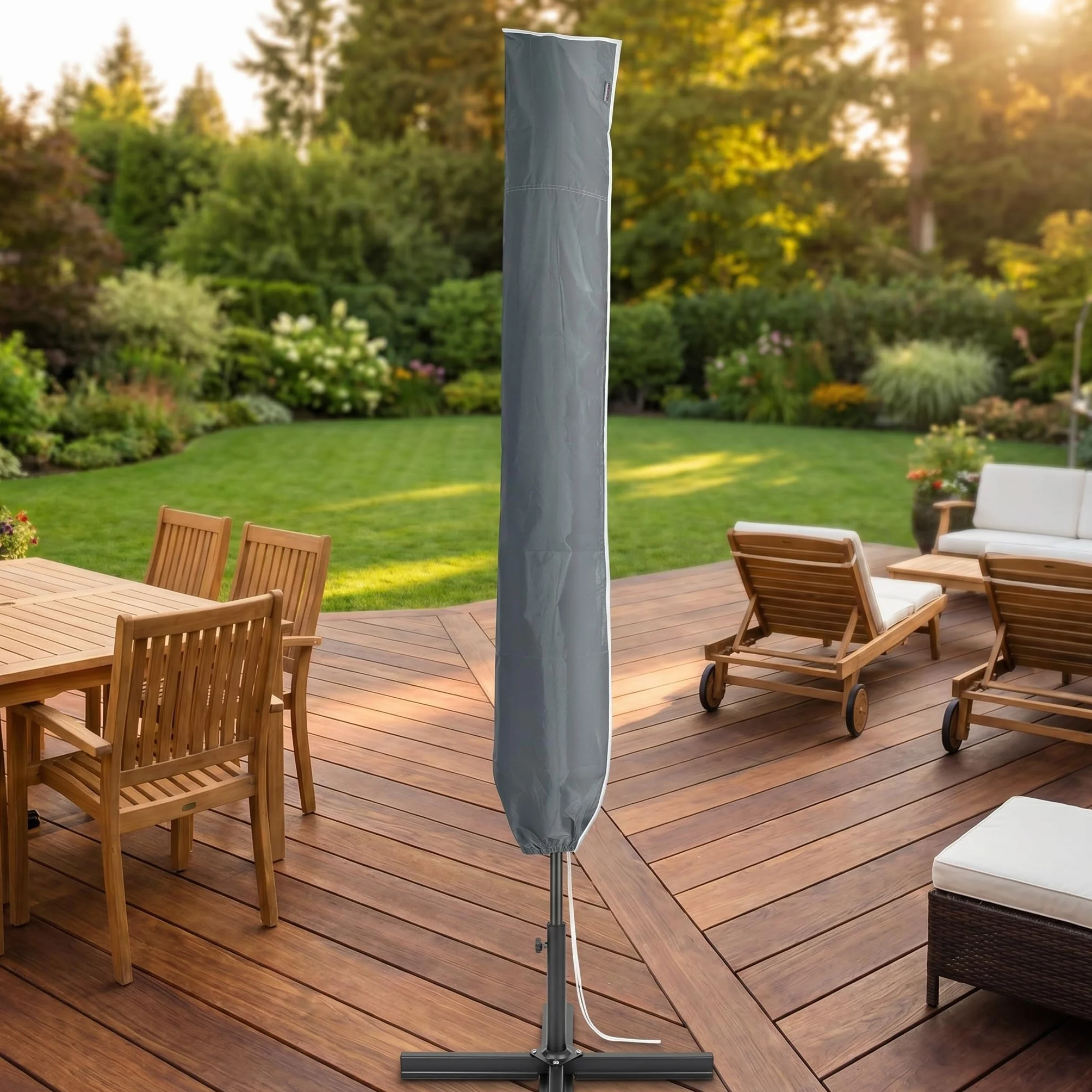 Housse de Protection Premium pour Parasol avec Fermeture à glissière et Baguette