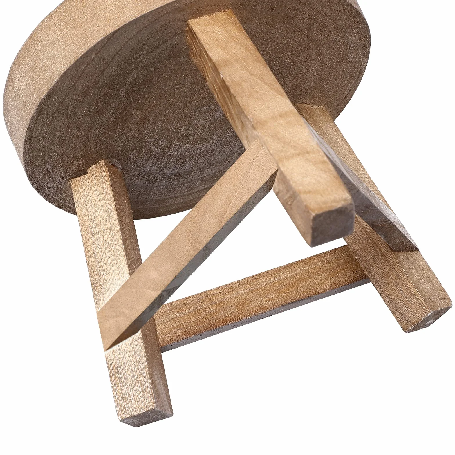 Mini Tabouret en Bois pour Plantes 17 cm - Décoratif Rond Support Pot de Fleurs pour Succulentes et Bonsaï