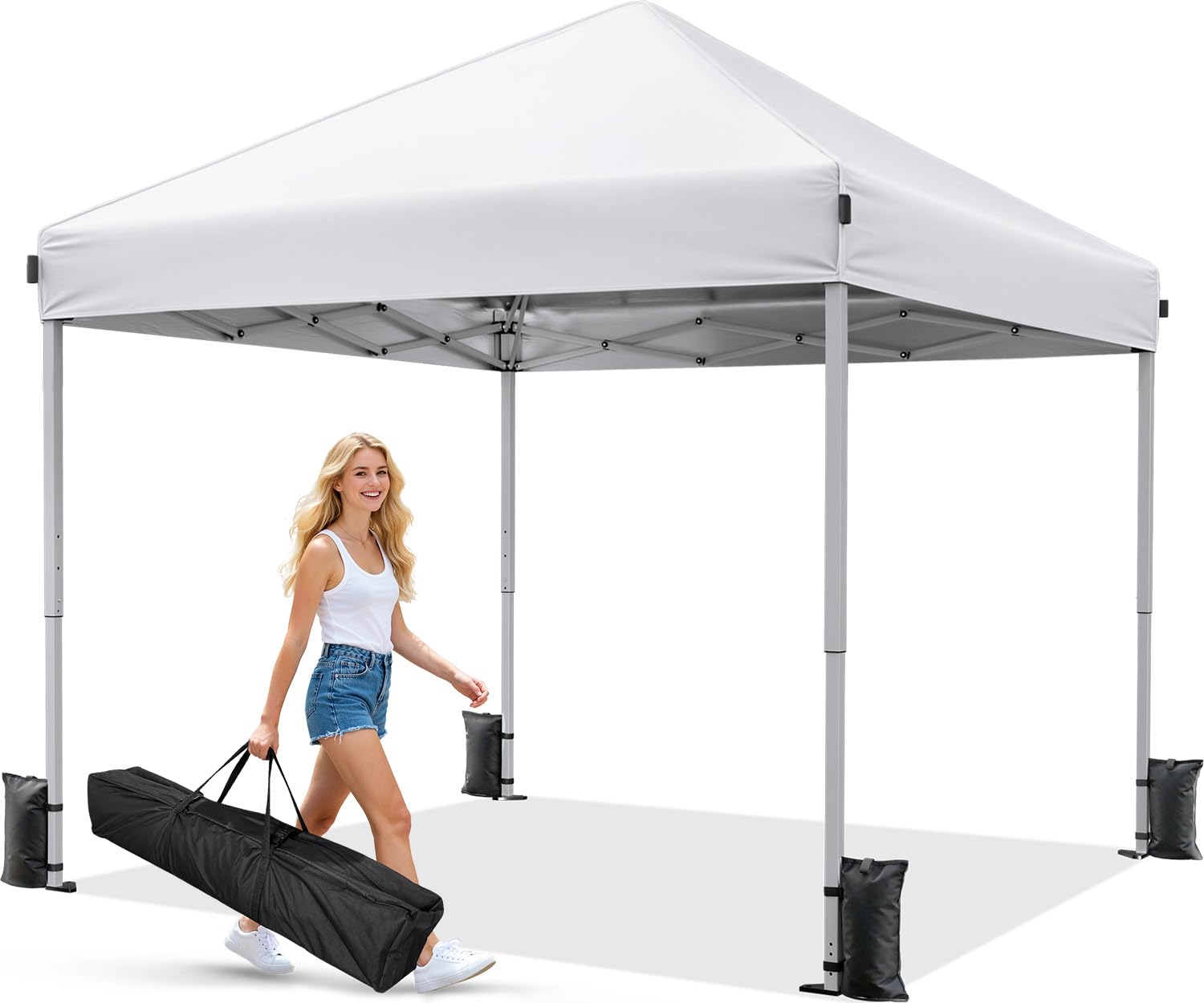 White 10x10 Instant Setup Outdoor Canopy
