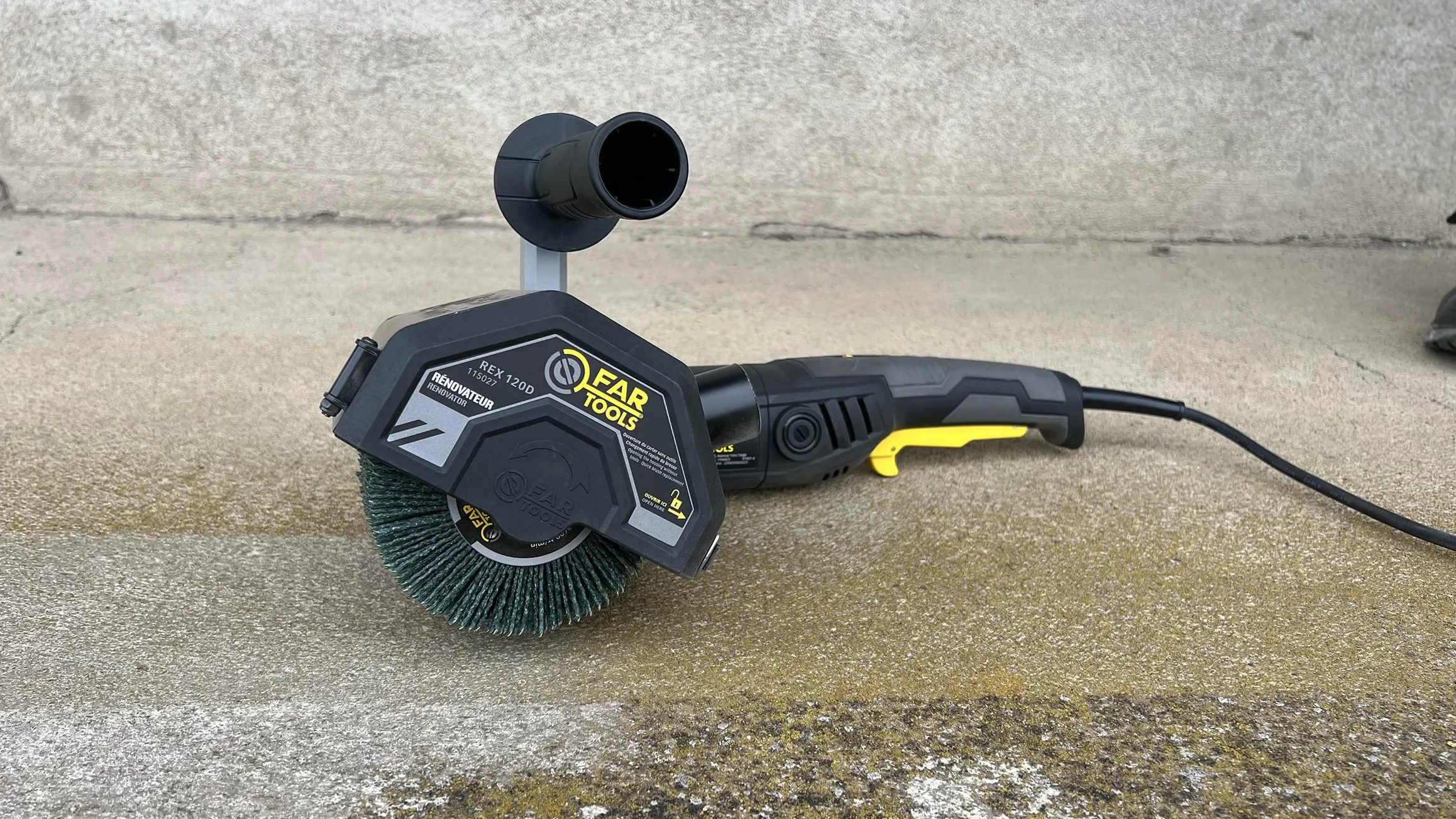 Fartools REX120D Rénovateur extérieur 1300W, Brosse laiton 120X100MM, Noir