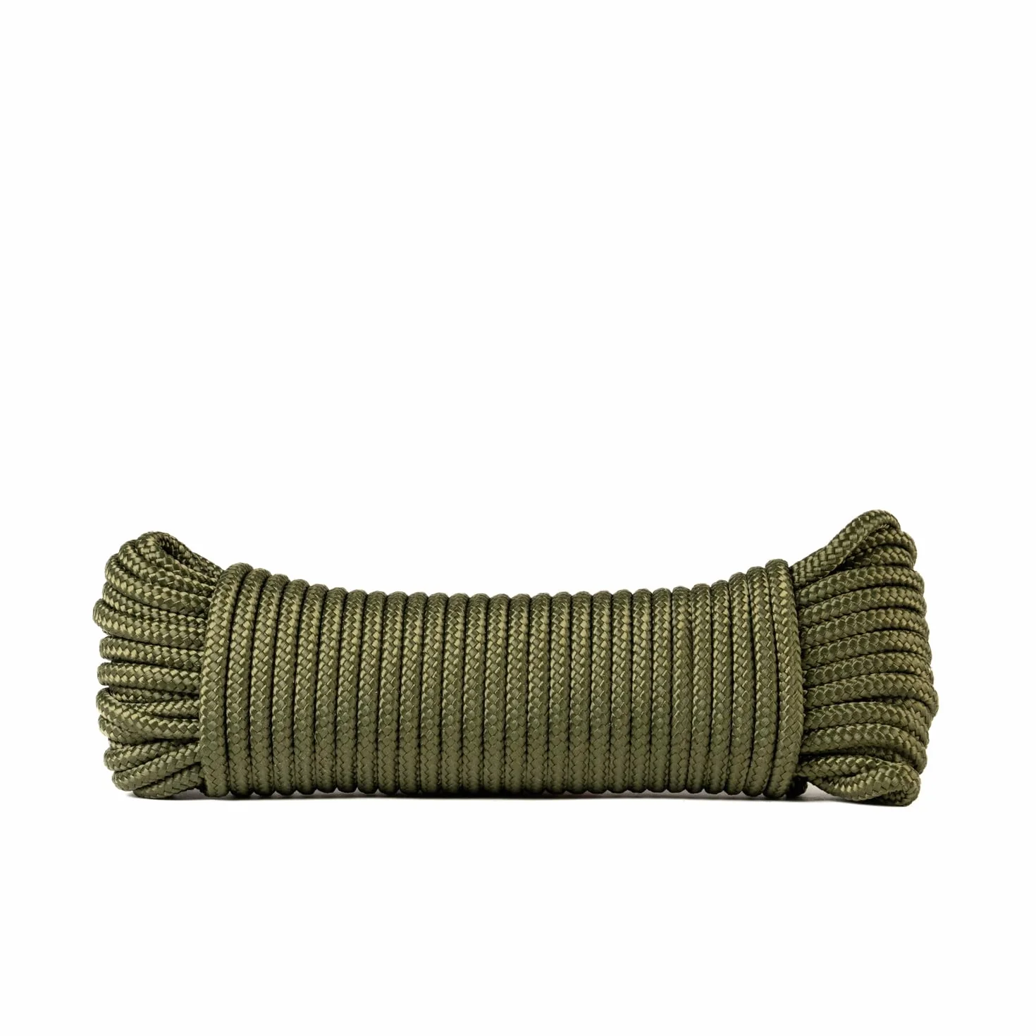 Corde Polyester (6mm, 20m, Vert Militaire) - Polyester tressé - Solide, résistant aux intempéries et Polyvalent - Charge de Rupture 602kg