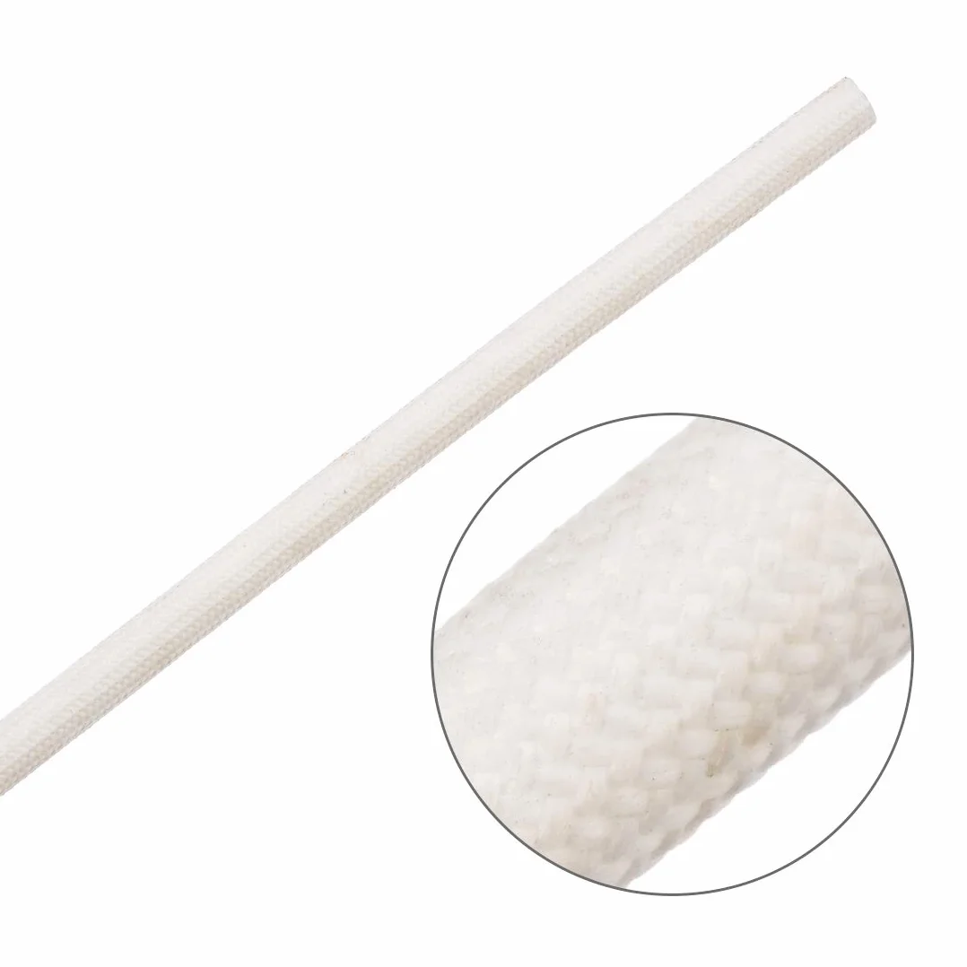 sourcing map Gaine Isolation Tresse 9.8Pied-4mm Haute Température Silicone Fibre Verre Manchon Blanc