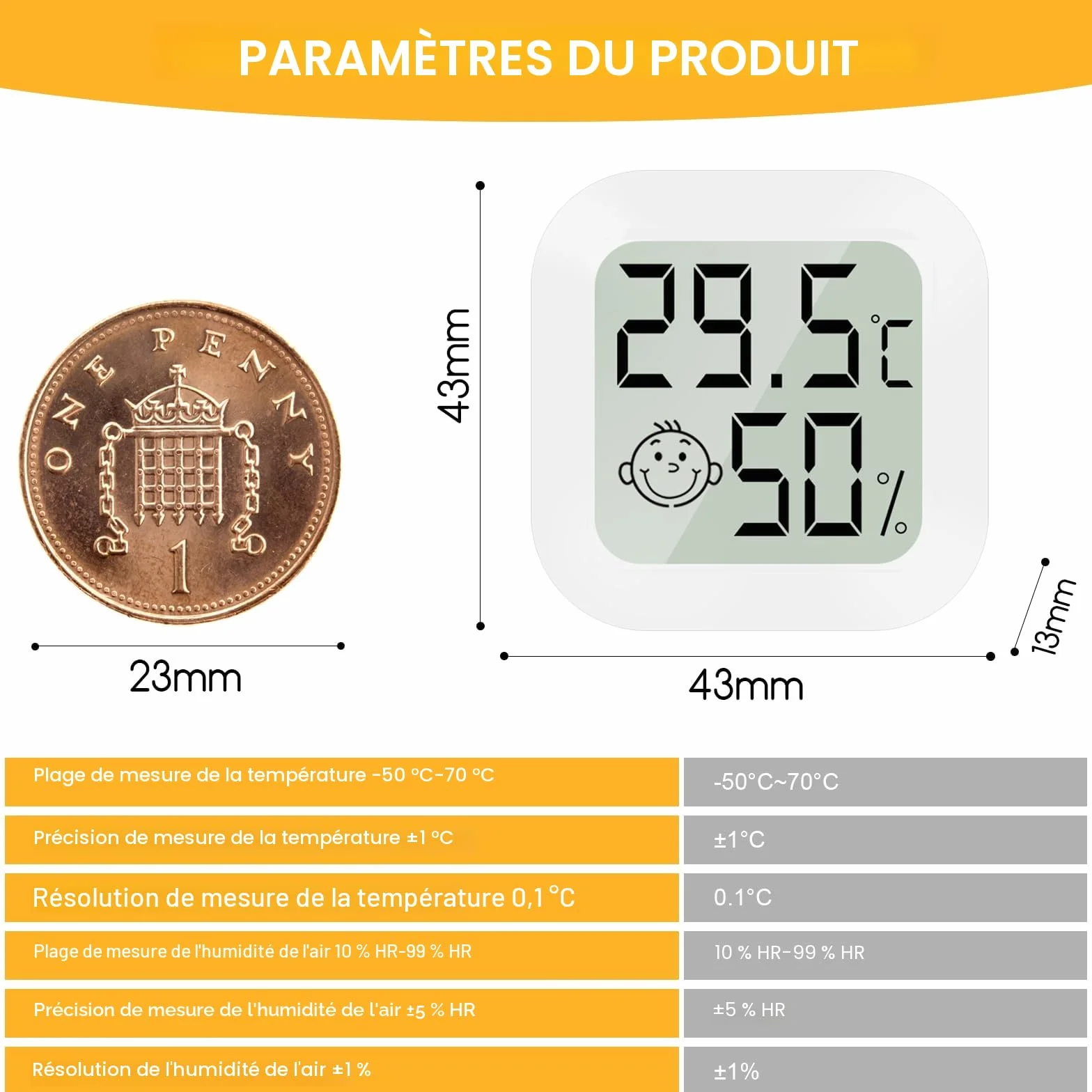 CNMTCCO Thermomètre hygromètre intérieur 4 pièces mini thermomètre digital pour chambre de bébé