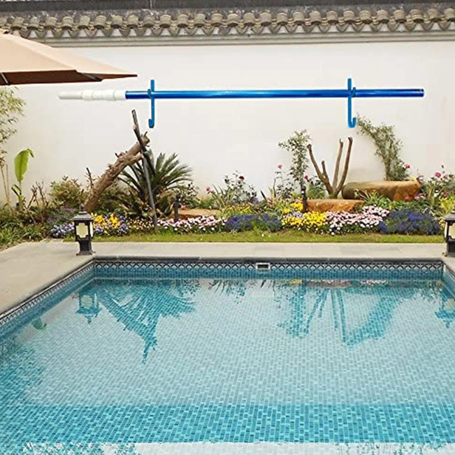 Crochets De Poteaux Télescopiques Pro Pool Pole Cintre Brosse De Maille Crochet De Fixation Aluminium Ensemble De Crochets De Piscine