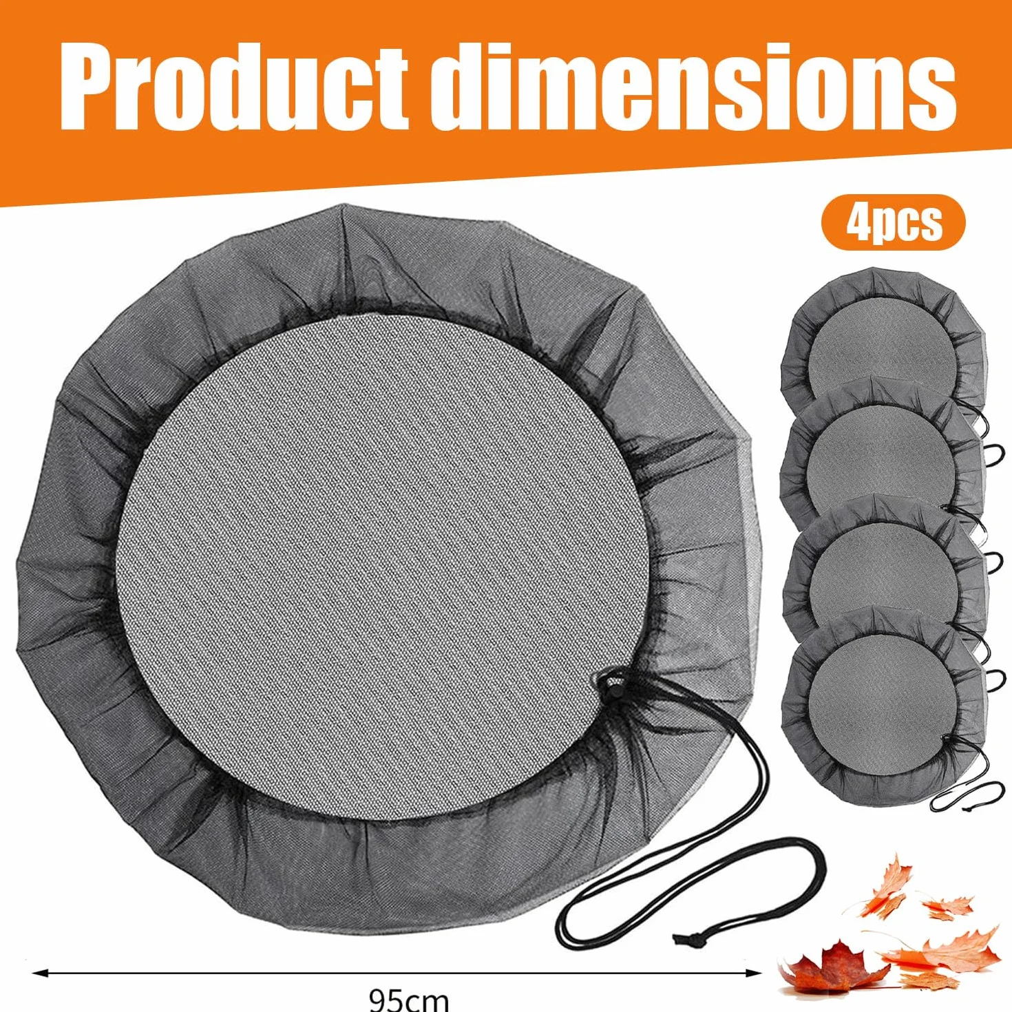 Housse pour Tonneau de Pluie Filet de Protection Réglable 4 Pièces Anti-Feuilles Insectes Toutes Saisons