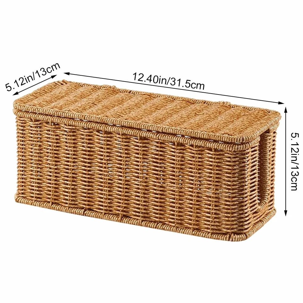 Boîte De Rangement pour Multiprise Style Osier, Idéale pour Organiser Les Câbles De Bureau, Les Chargeurs Les Adaptateurs De Prise Électrique. Elle Permet Également De Dissimuler Les Fils Les