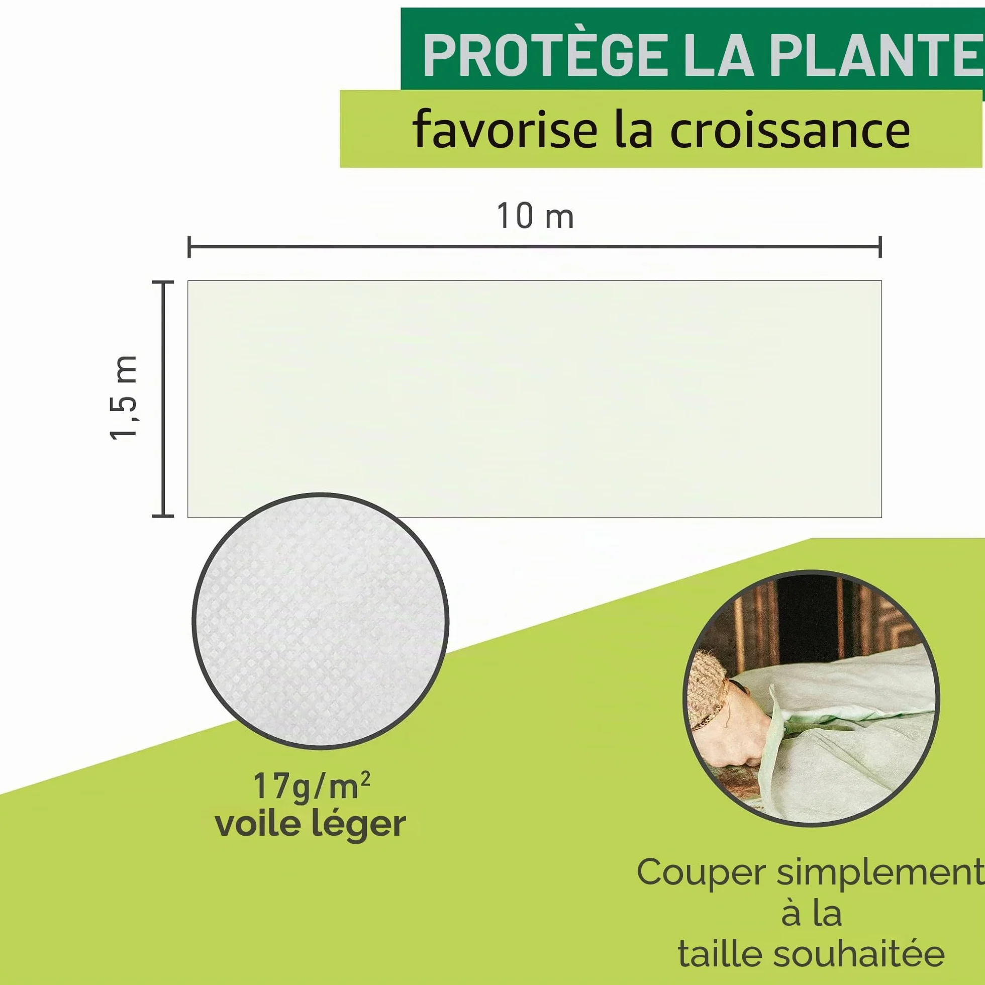 Windhager Toile de Protection de Jardin Blanc 10 x 1,5 m